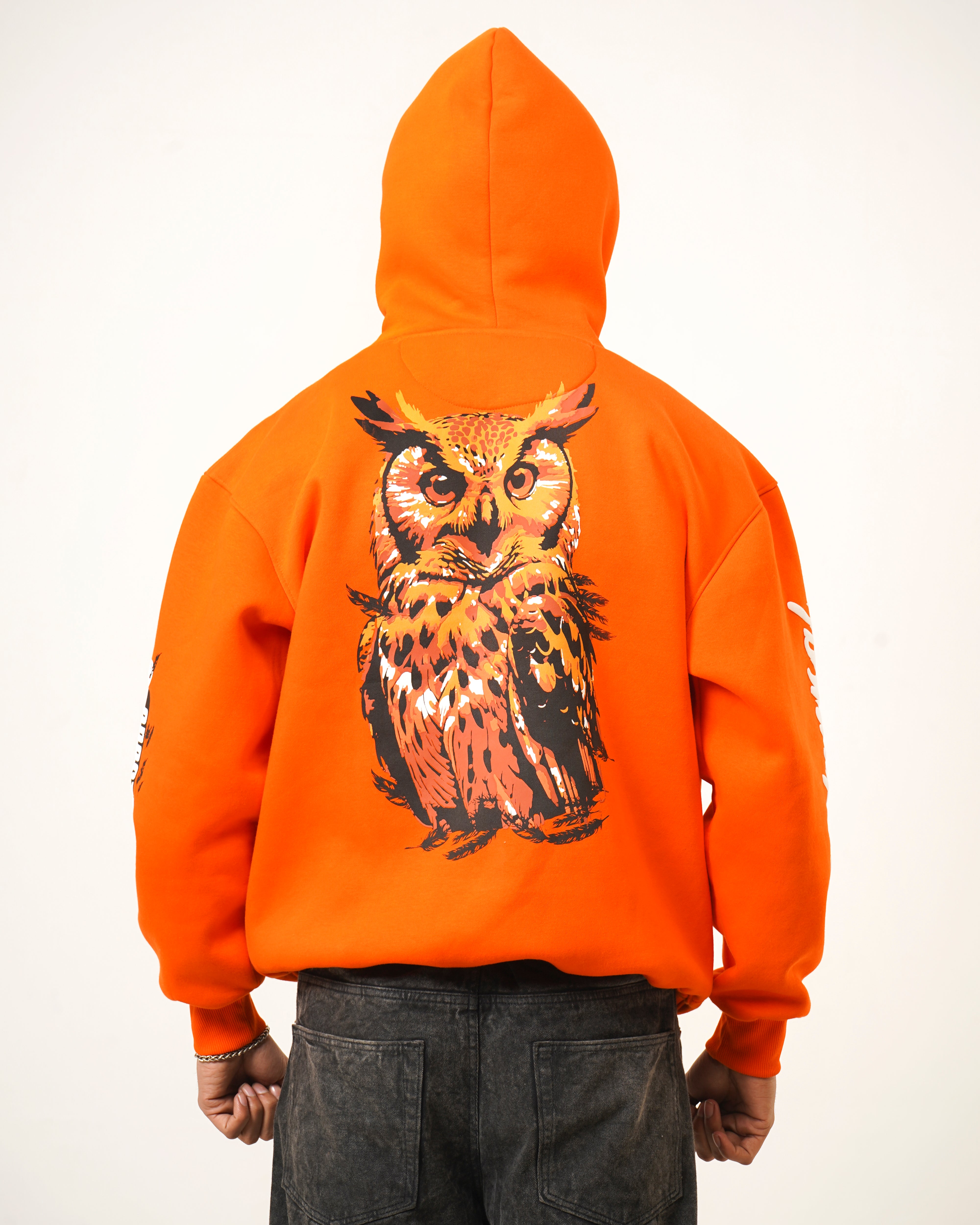 "Nocturnal" Heavyweight Hoodie - Electric Orange