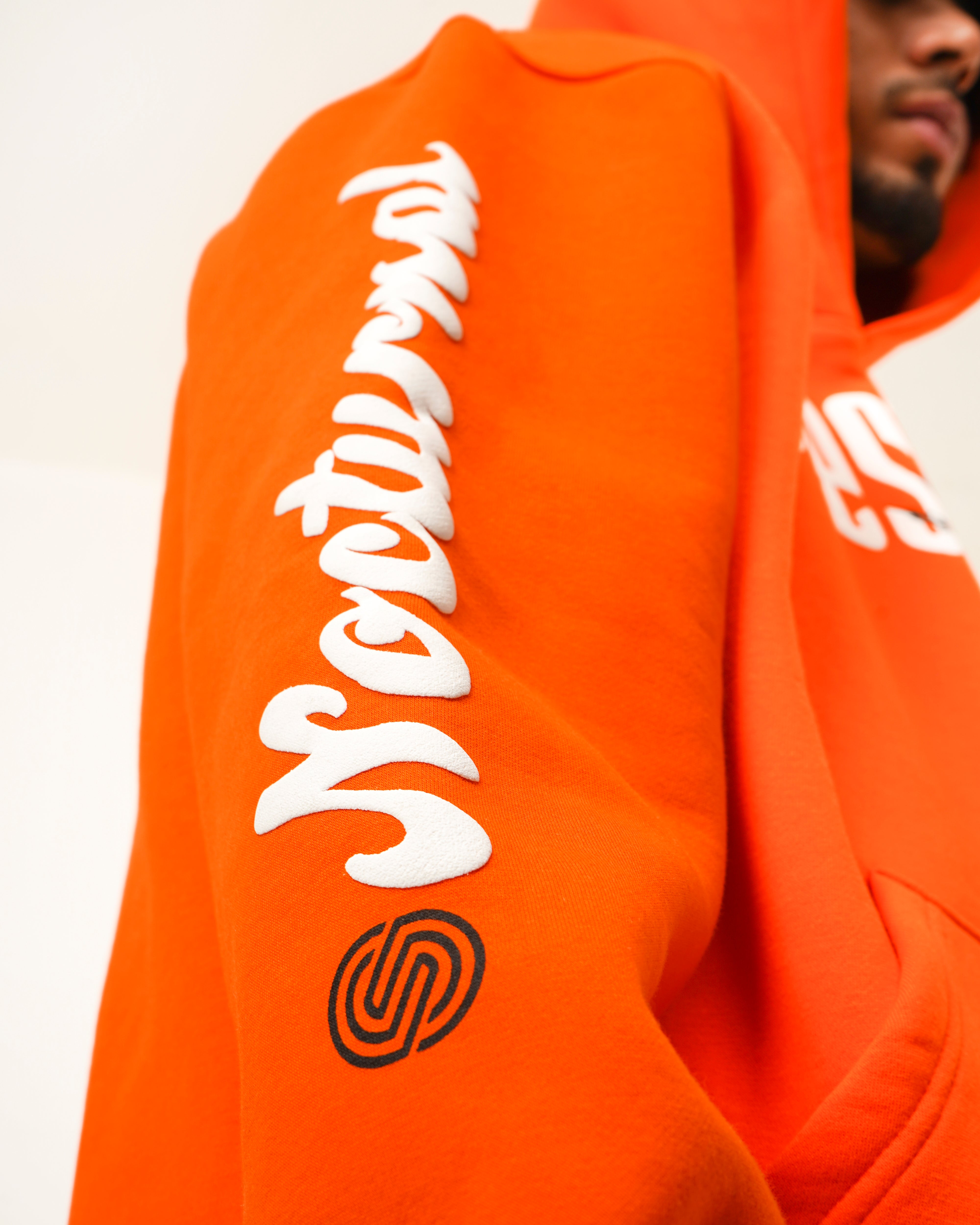 "Nocturnal" Heavyweight Hoodie - Electric Orange