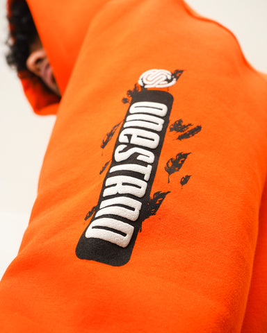 "Nocturnal" Heavyweight Hoodie - Electric Orange